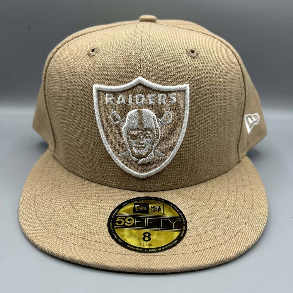 Las Vegas Raiders Hat Men 8 Brown Embroidered 59Fifty New Era Fitted Cap New